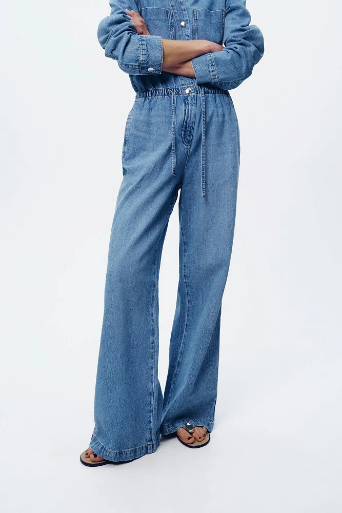 Джинсовый комбинезон с регулируемой талией ZARA