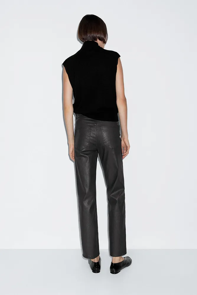 Брюки прямого кроя с высокой посадкой MASSIMO DUTTI