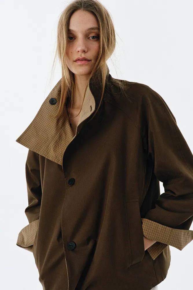 Двусторонняя куртка в клетку ZARA
