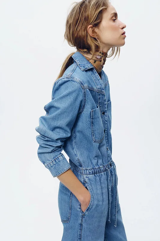 Джинсовый комбинезон с регулируемой талией ZARA Джинсовый комбинезон с регулируемой талией ZARA
