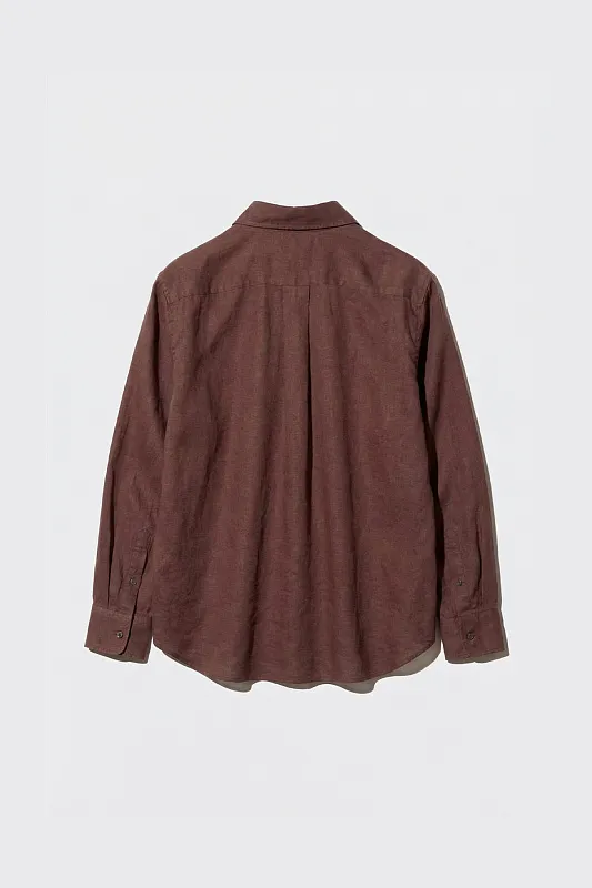 Рубашка из 100% высококачественного льна UNIQLO Рубашка из 100% высококачественного льна UNIQLO