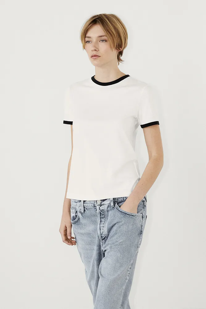 Футболка с контрастными деталями MASSIMO DUTTI