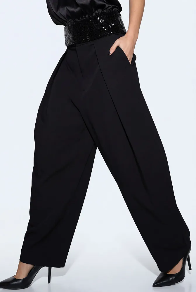 Брюки Balloon с защипами ZARA