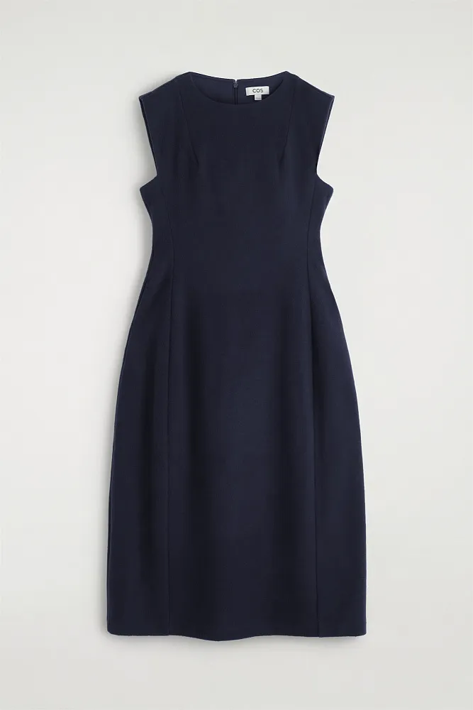 Скульптурное платье-миди из ворсистой шерсти COS