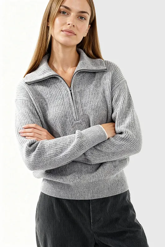 Свитер с полумолнией из овечьей шерсти UNIQLO Свитер с полумолнией из овечьей шерсти UNIQLO