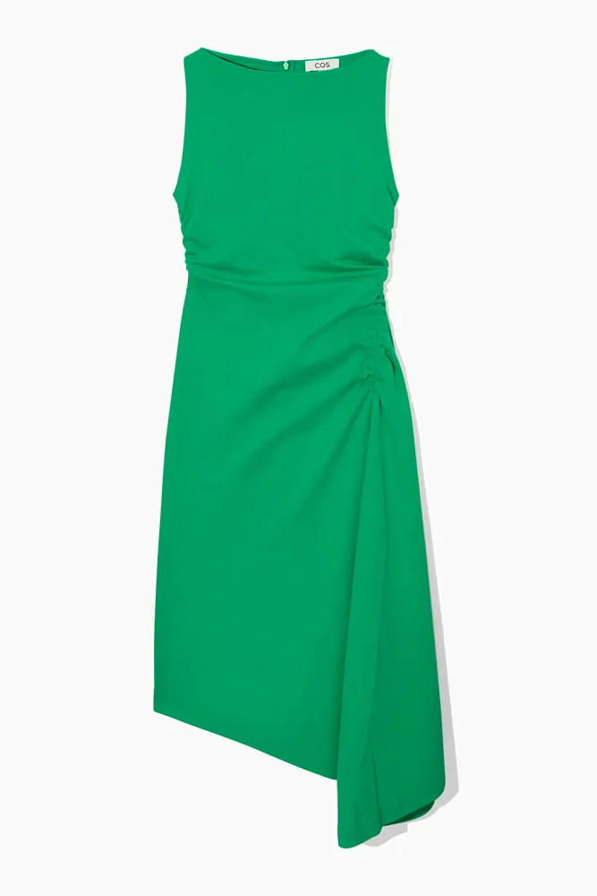 Асимметричное платье миди со сборкой COS