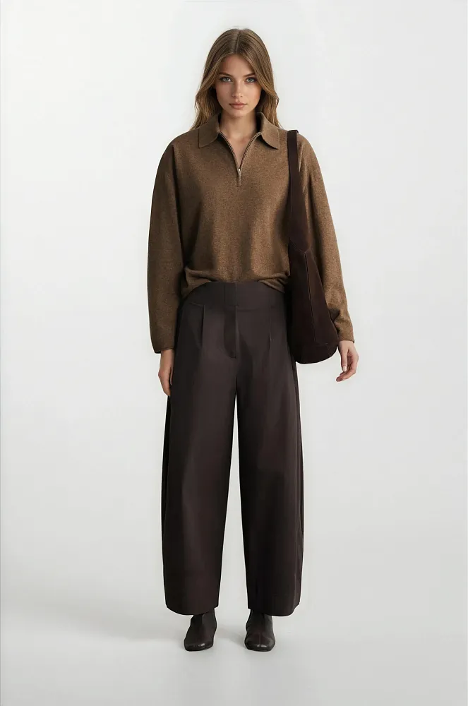 Хлопковые брюки-бочки