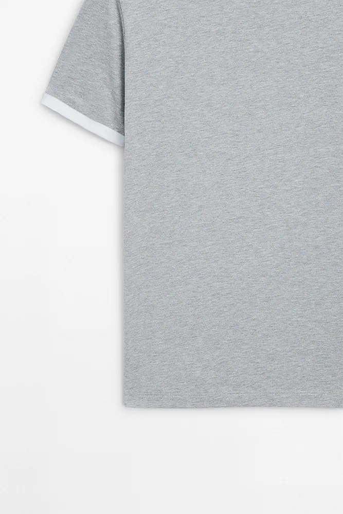 Футболка с контрастными деталями MASSIMO DUTTI