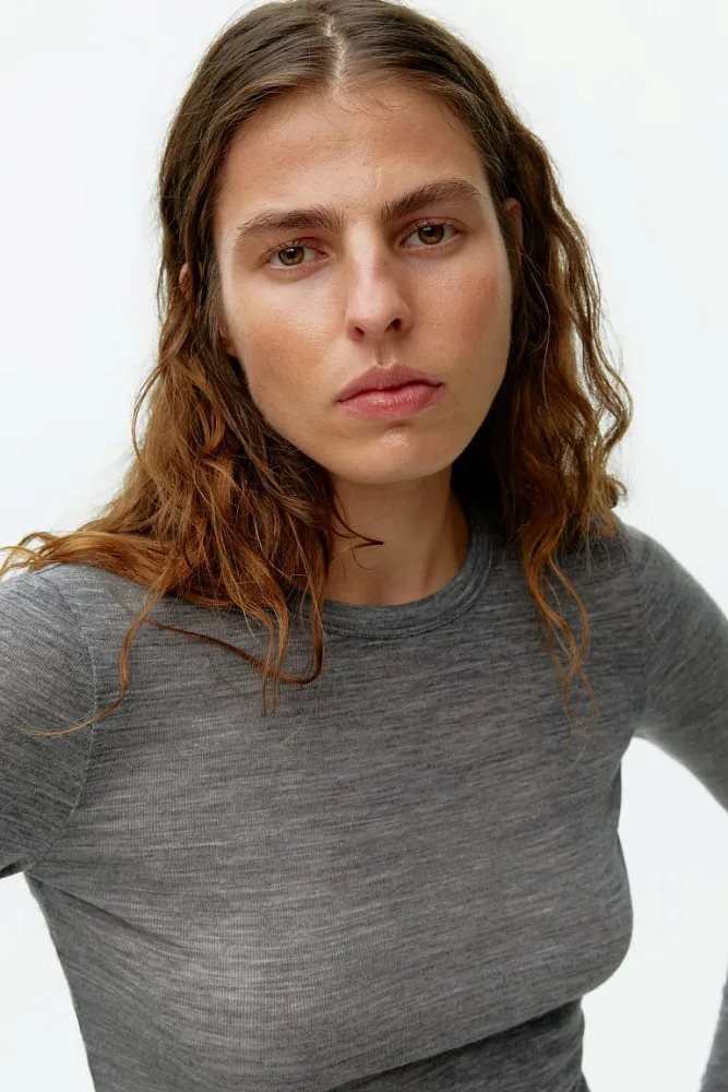 Лонгслив из шерсти мериноса ARKET