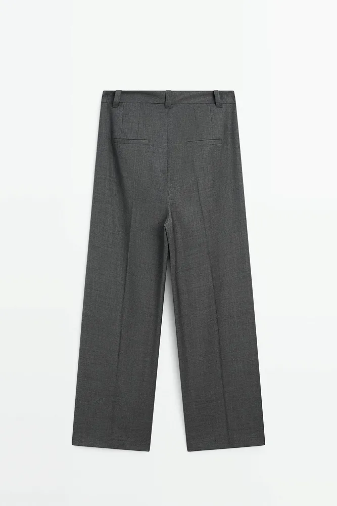 Прямые шерстяные брюки MASSIMO DUTTI