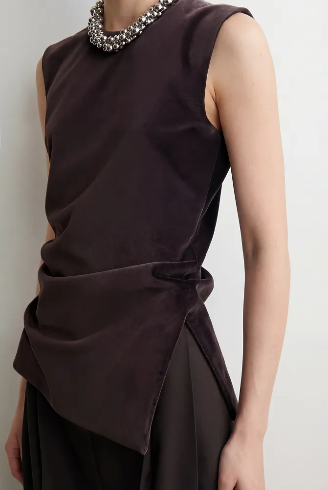 Асимметричный бархатный топ COS