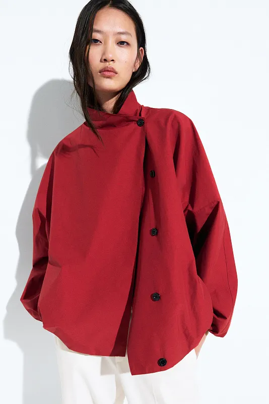 Куртка из технической ткани с хлопком MASSIMO DUTTI Куртка из технической ткани с хлопком MASSIMO DUTTI