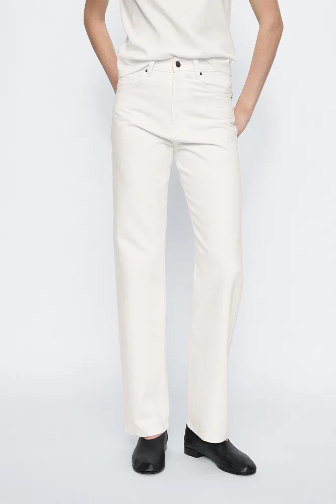 Прямые джинсы с завышенной посадкой MASSIMO DUTTI