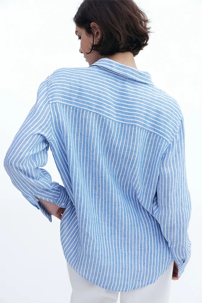 Льняная рубашка H&M Premium Selection