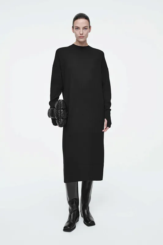 Платье миди из мериносовой шерсти