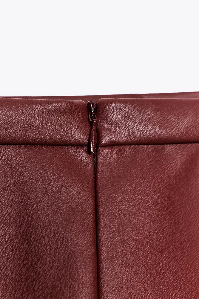 Юбка миди из искусственной кожи ZARA