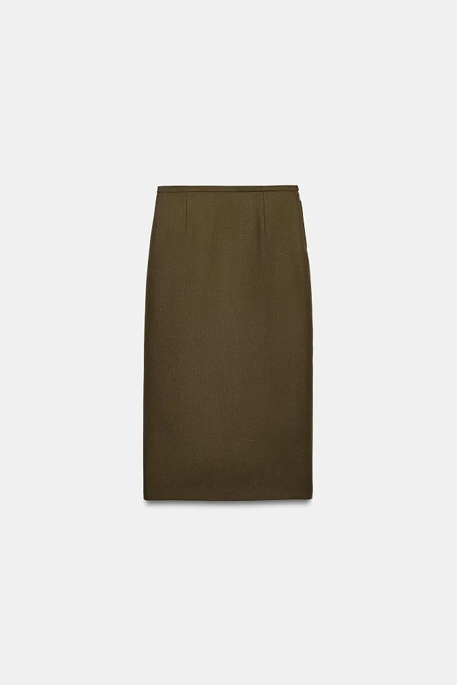 Прямая юбка из 100% шерсти ZARA