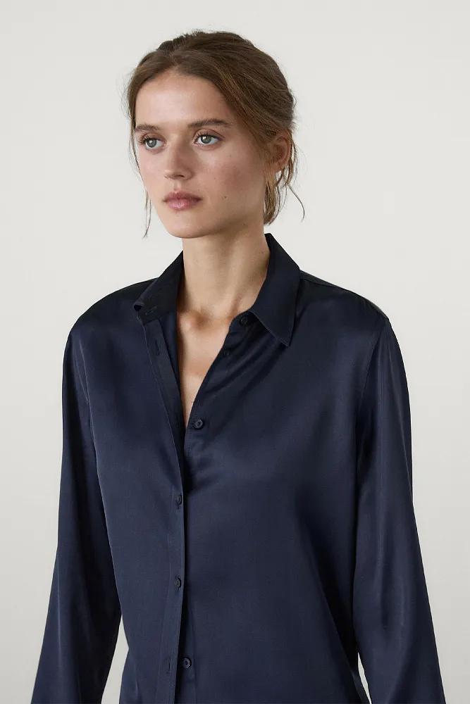 Атласная блуза MASSIMO DUTTI