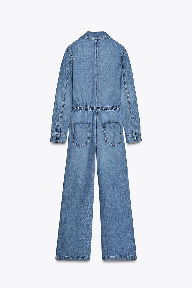 Джинсовый комбинезон с регулируемой талией ZARA