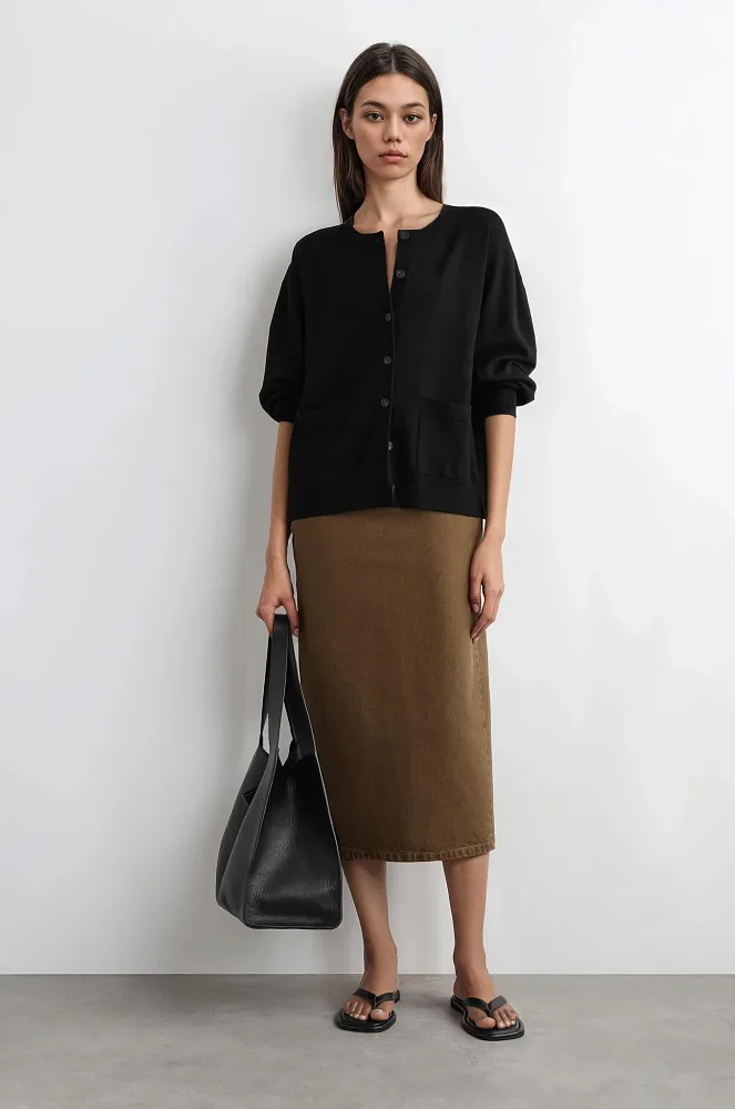 Кардиган из шерсти мериноса с круглым вырезом COS