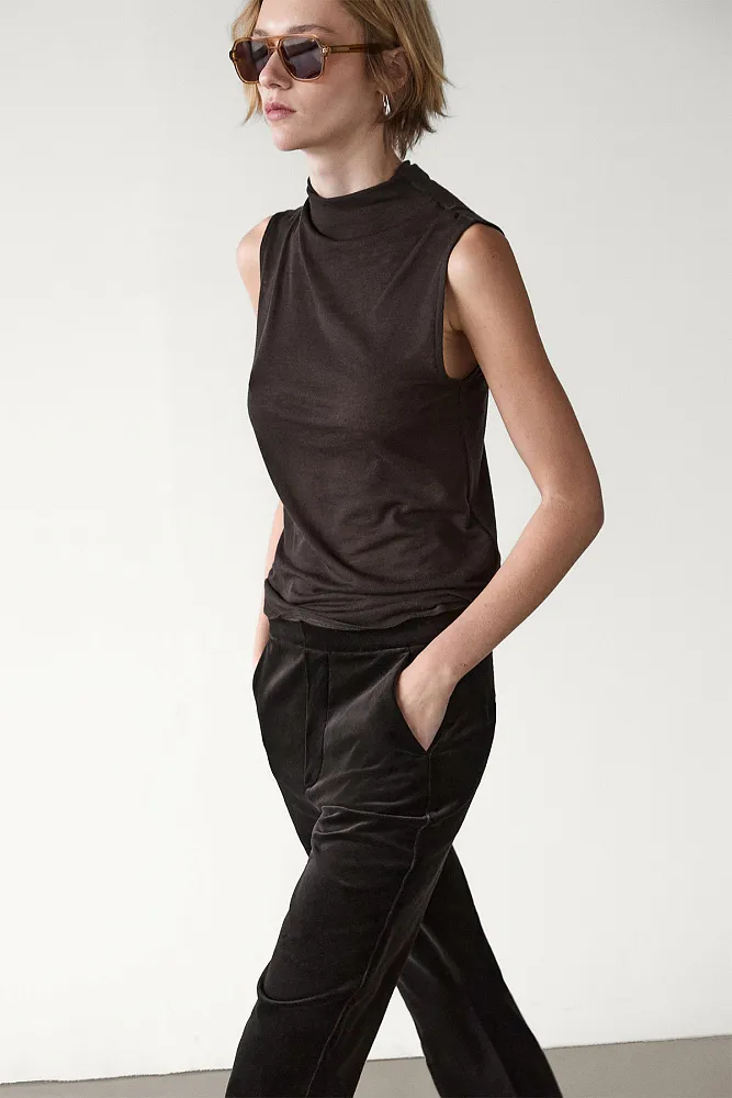 Брюки-клеш из бархата MASSIMO DUTTI