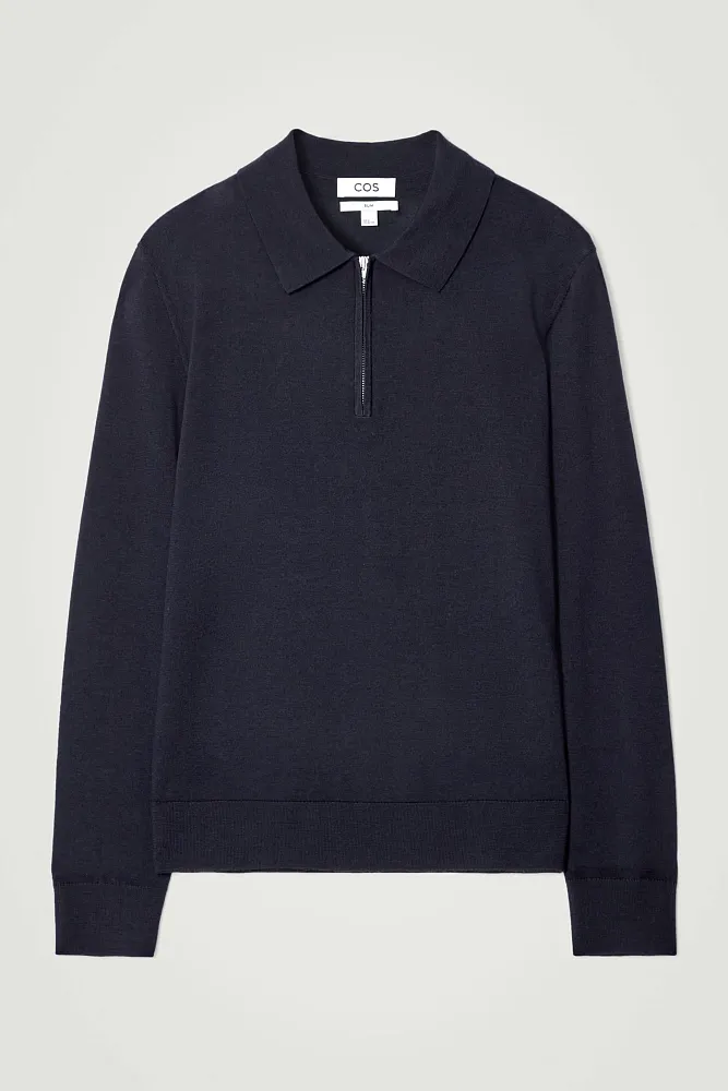 Рубашка-поло из мериносовой шерсти COS