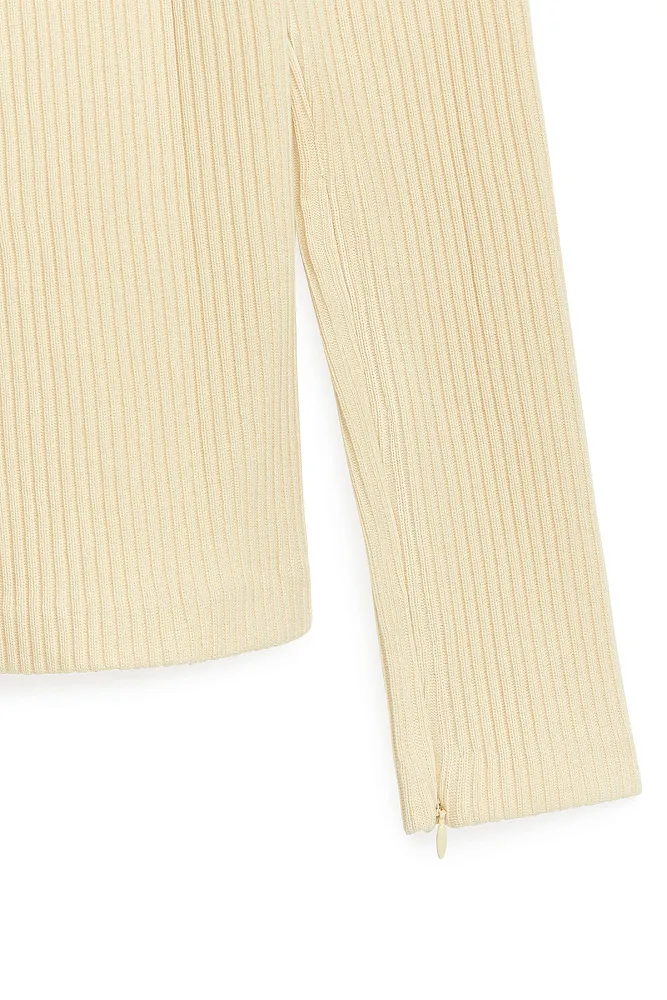 Хлопковый лонгслив в рубчик ARKET