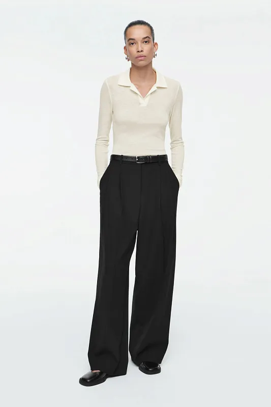 Широкие брюки из твила Широкие брюки из твила