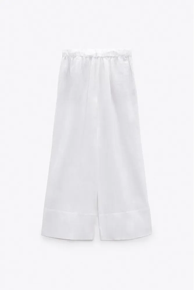 Льняные брюки палаццо ZARA