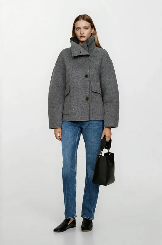 Полупальто из смесовой шерсти