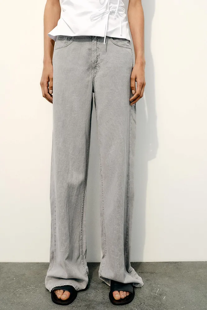 Струящиеся джинсовые брюки ZARA