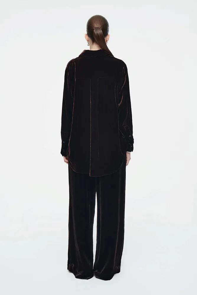 Свободная рубашка из шелка и бархата COS