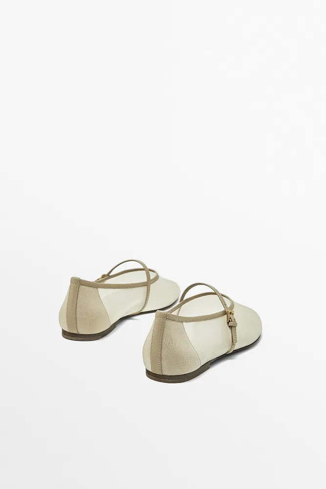 Сетчатые балетки ремешком MASSIMO DUTTI