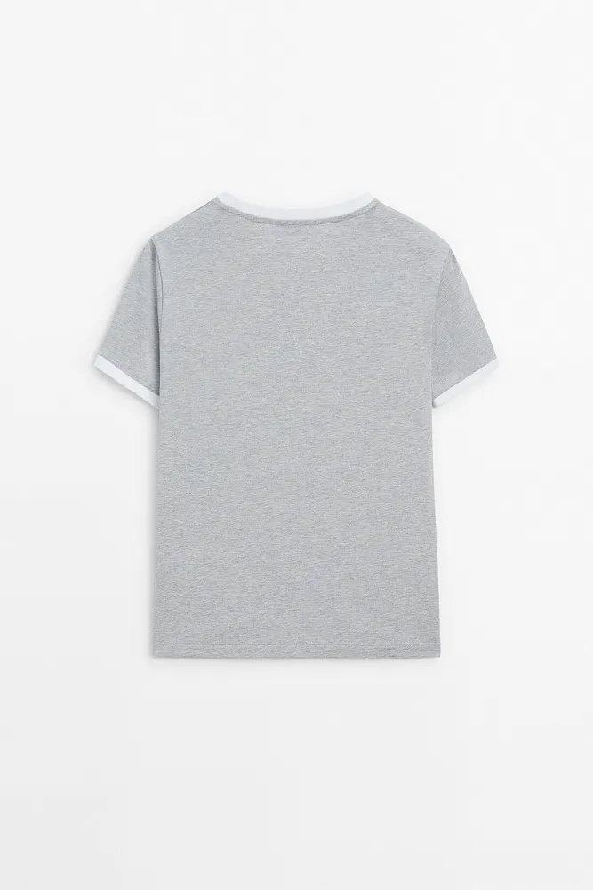 Футболка с контрастными деталями MASSIMO DUTTI