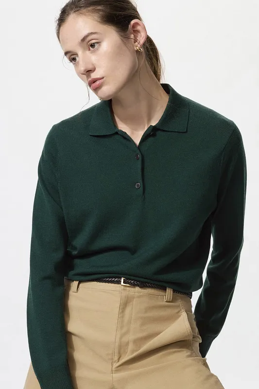 Джемпер-поло из 100% мериноса