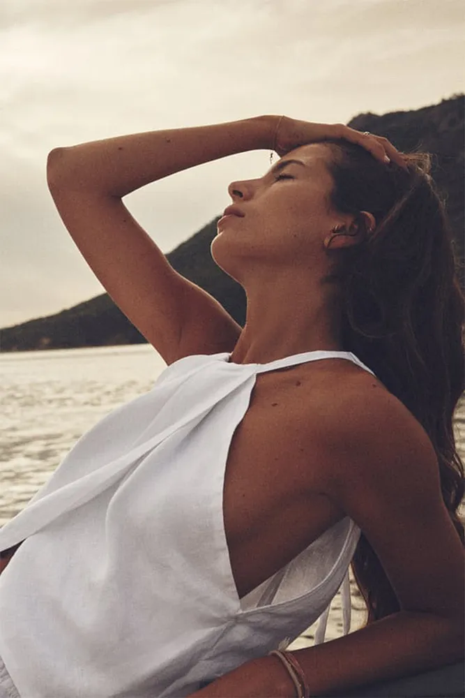 Льняные брюки палаццо ZARA