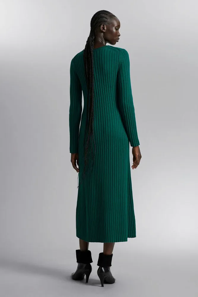 Расклешенное платье миди в рубчик & OTHER STORIES