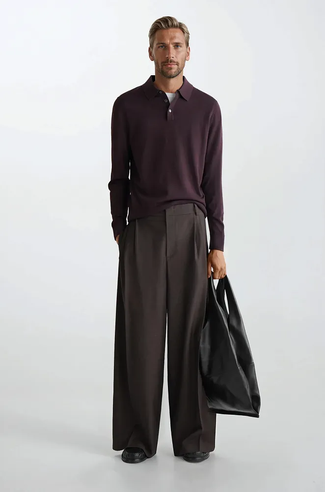 Джемпер-поло из шерсти мериноса COS