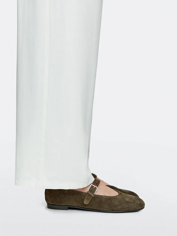 Замшевые балетки MASSIMO DUTTI