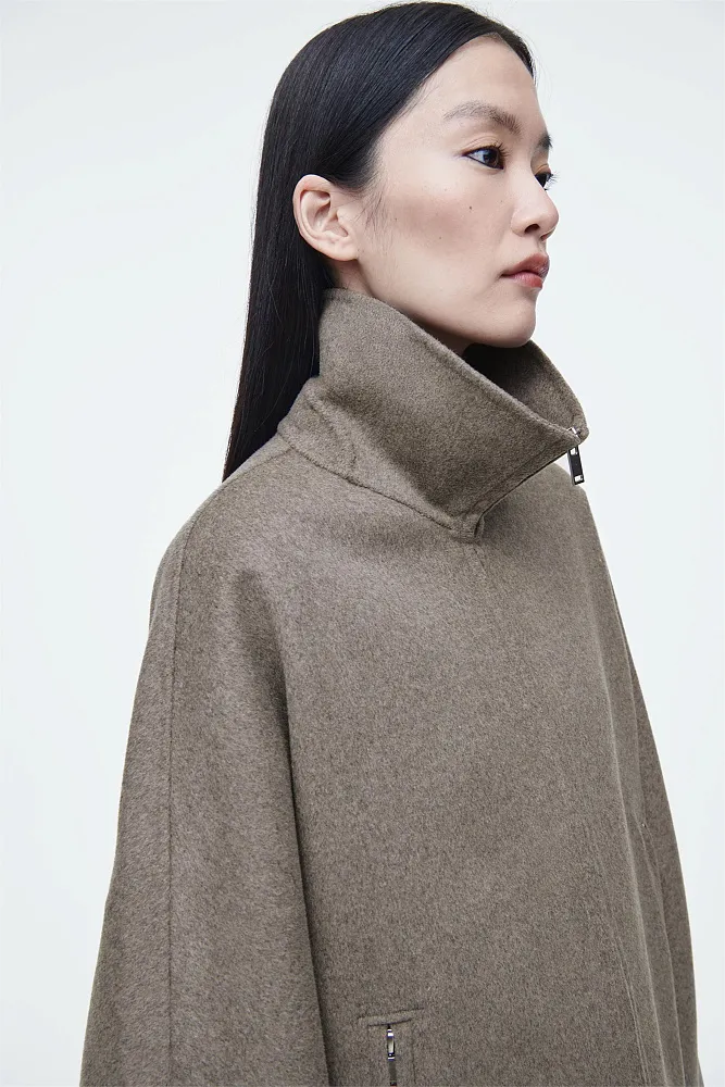 Шерстяное полупальто oversize COS