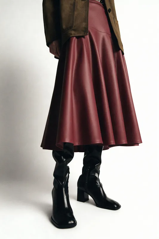 Юбка миди из искусственной кожи ZARA Юбка миди из искусственной кожи ZARA