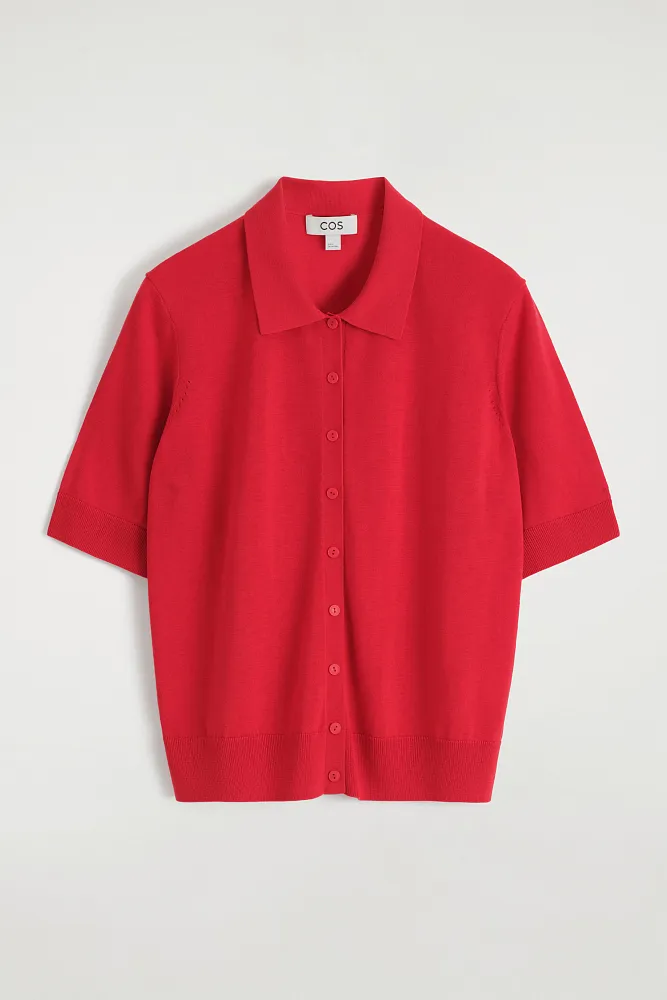 Кардиган-поло из мериносовой шерсти COS