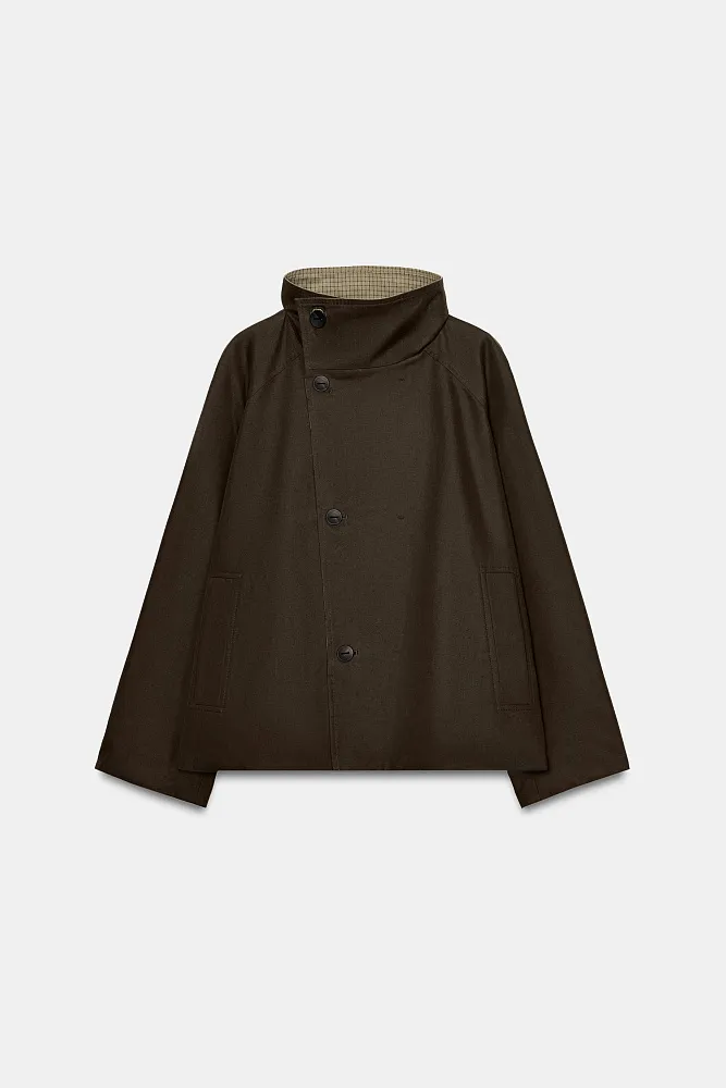 Двусторонняя куртка в клетку ZARA