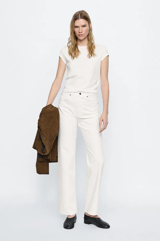 Прямые джинсы с завышенной посадкой MASSIMO DUTTI