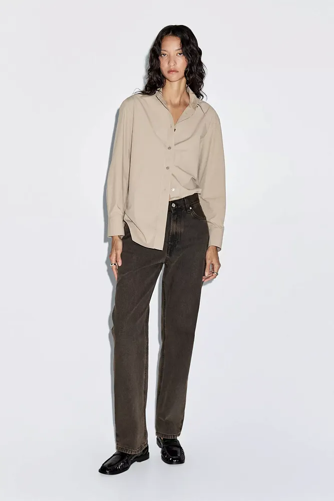 Джинсы прямого кроя с высокой талией MASSIMO DUTTI