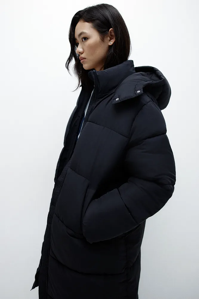 Длинный стеганый пуховик H&M