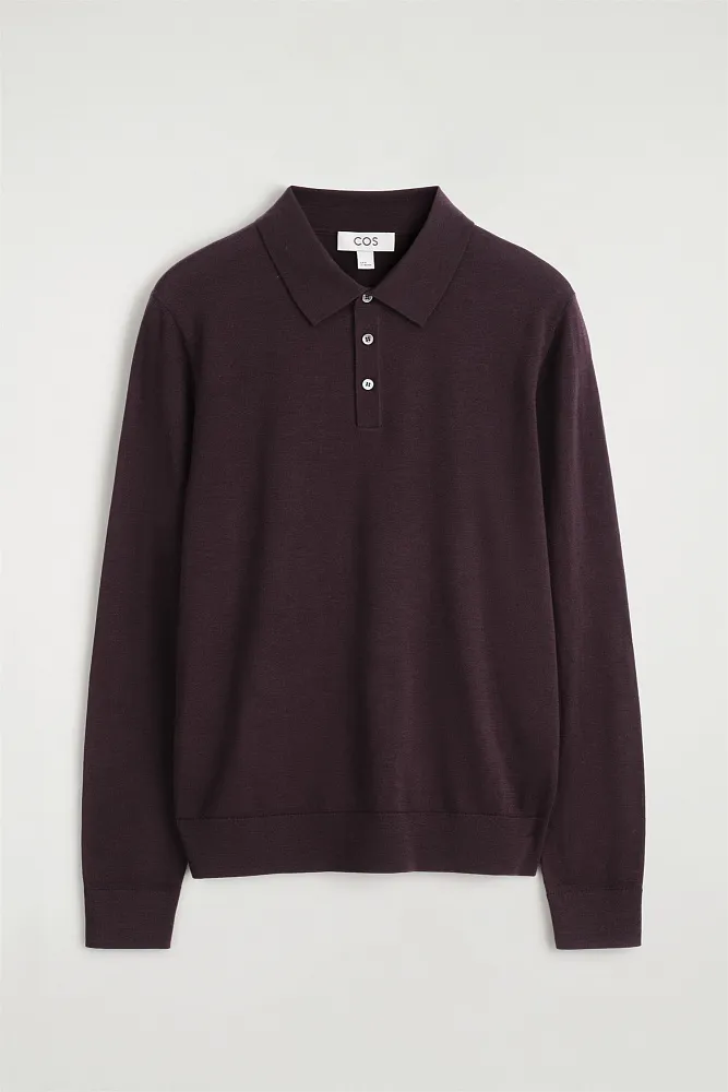 Джемпер-поло из шерсти мериноса COS