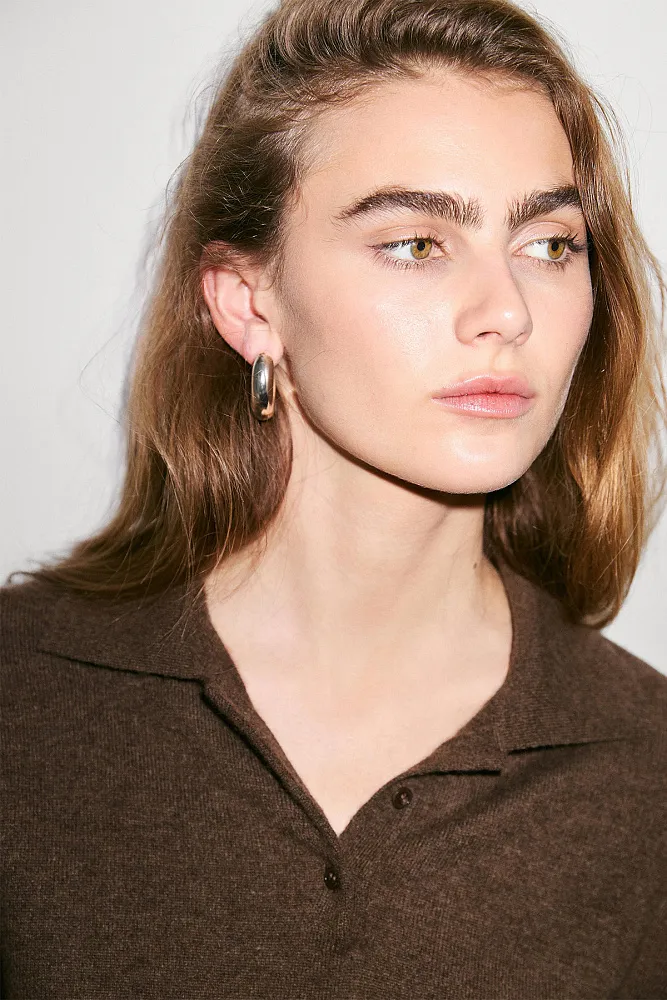 Джемпер-поло из 100% кашемира MASSIMO DUTTI