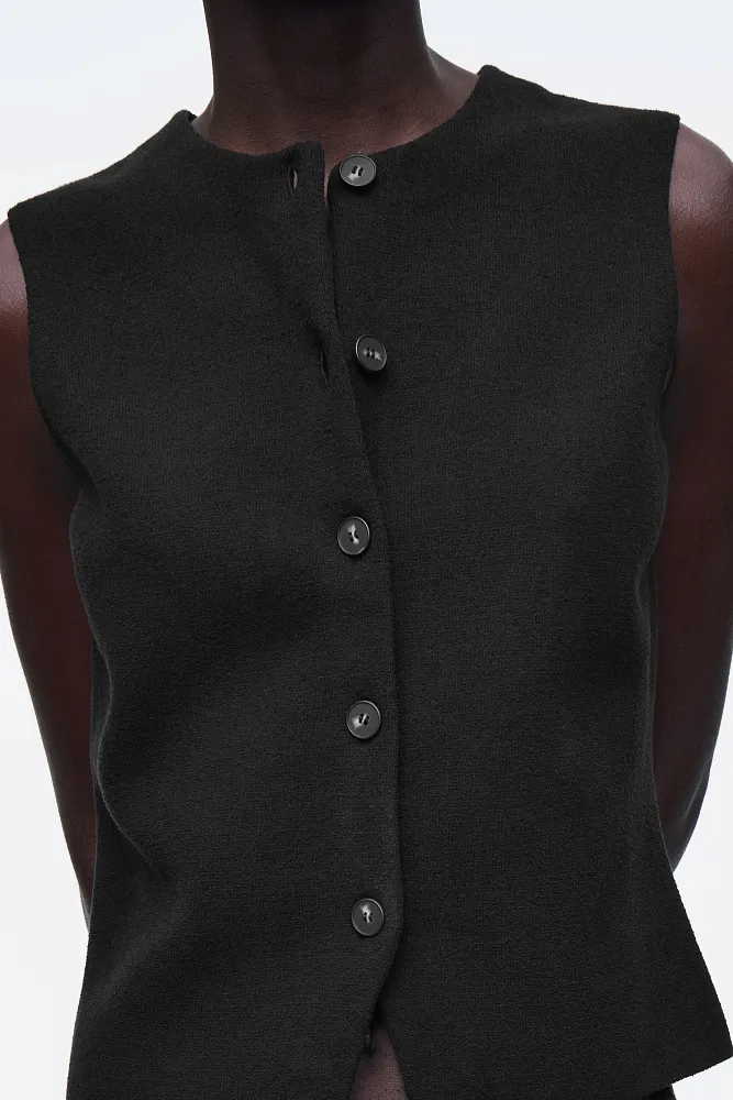 Вязаный хлопковый жилет COS