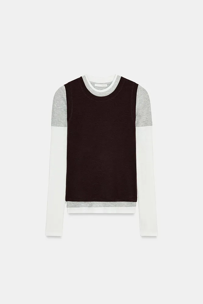 Лонгслив с эффектом тройного слоя ZARA